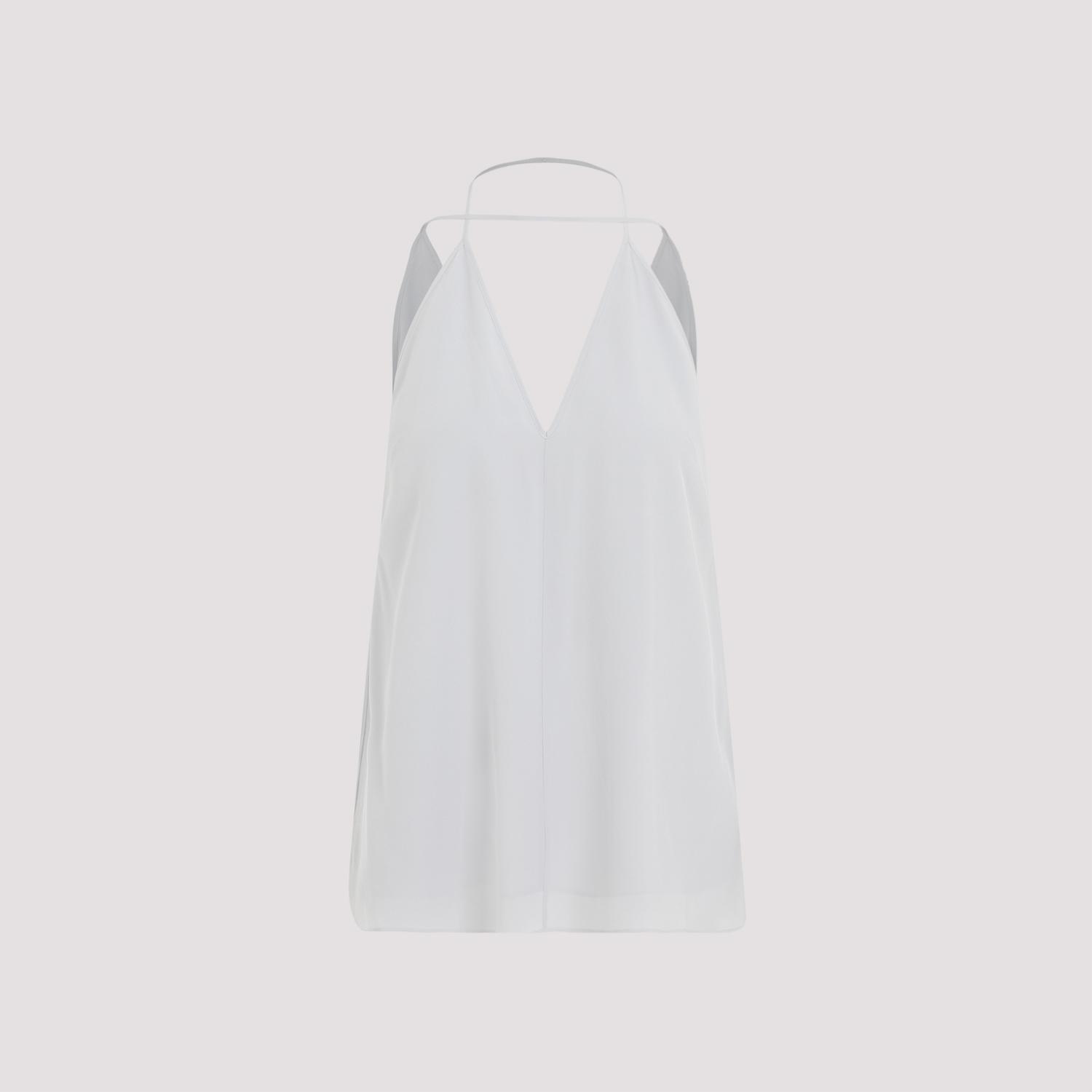 toteme double-halter silk top white - women