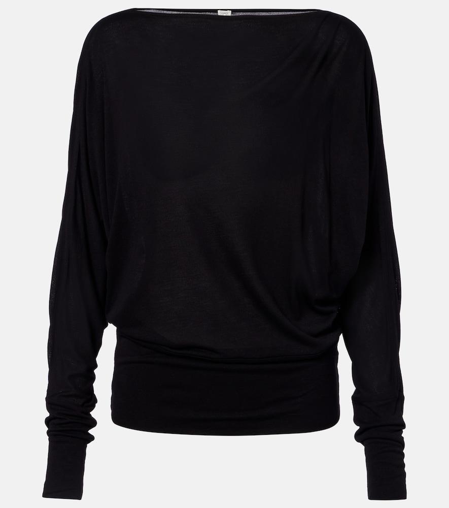 toteme draped jersey top