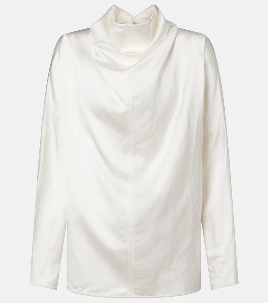 toteme draped satin blouse
