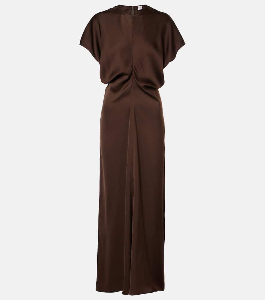 toteme draped satin maxi dress