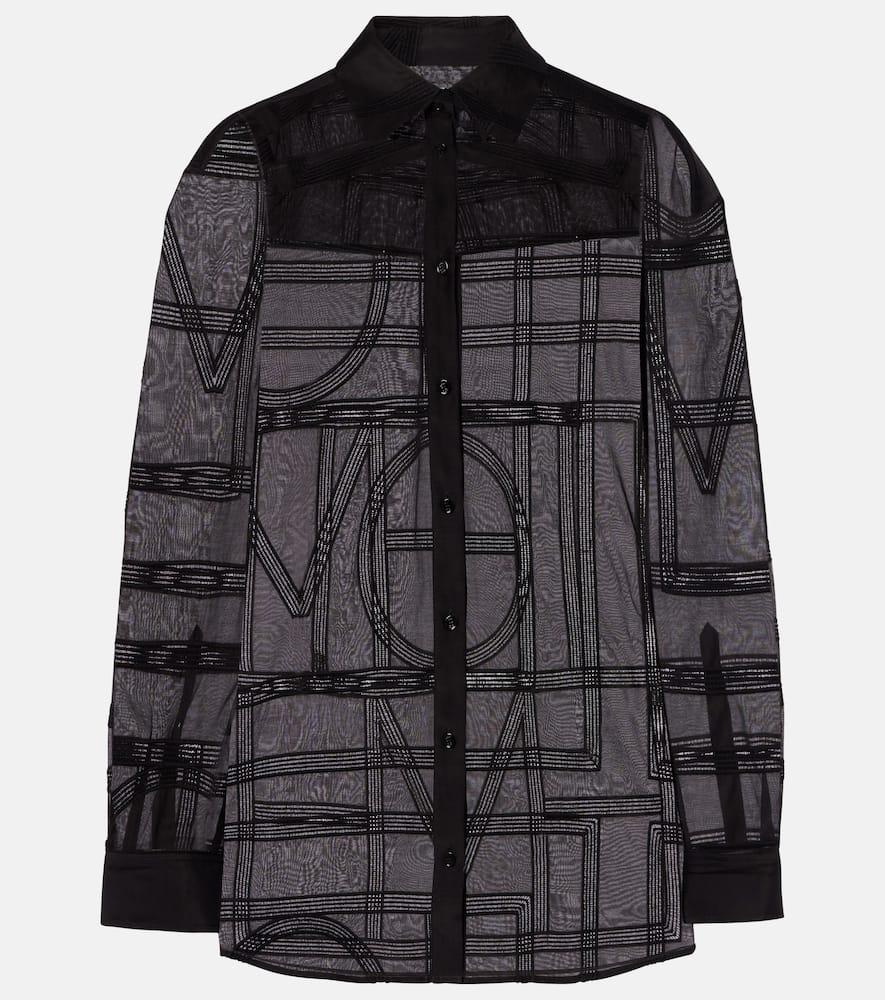 toteme embroidered cotton and silk voile shirt
