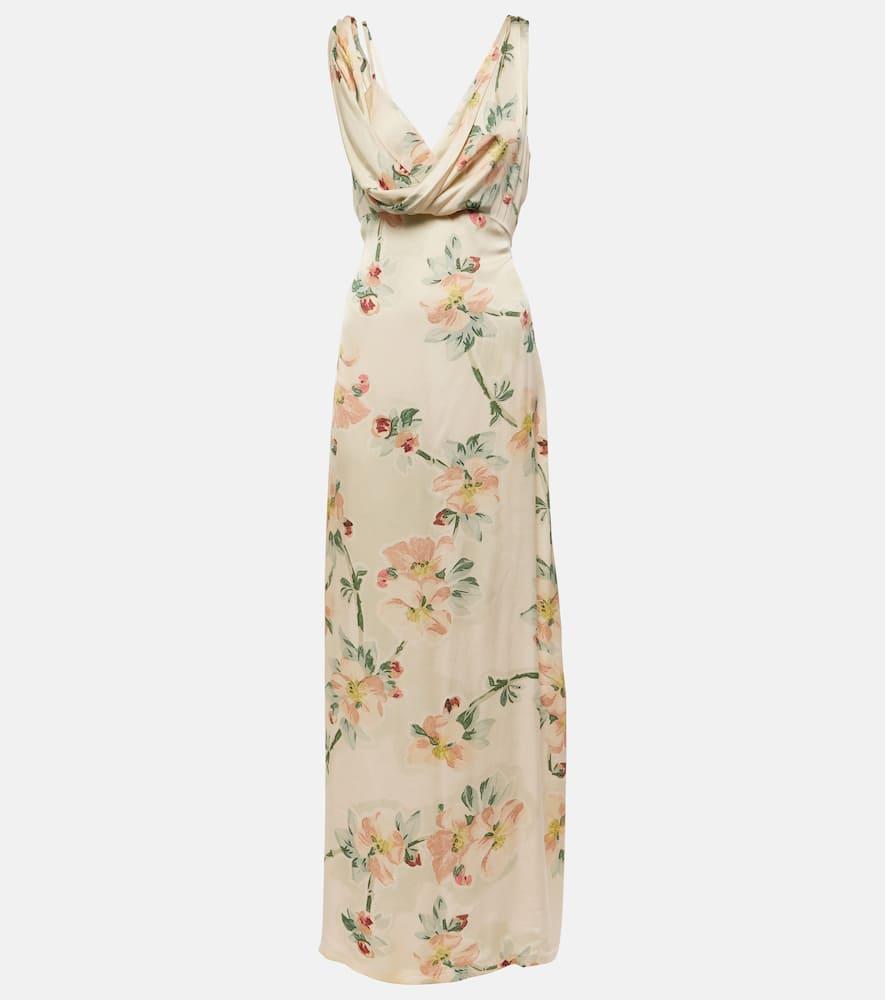 toteme floral draped maxi dress