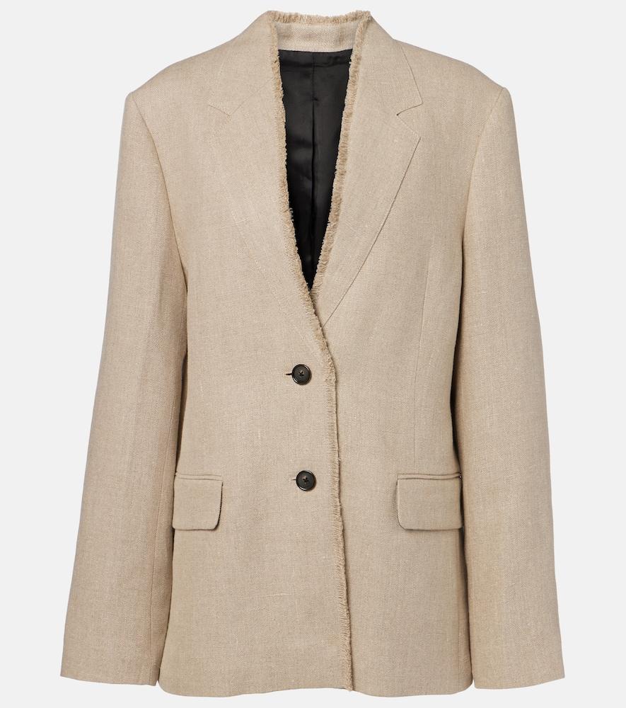 toteme frayed linen blazer