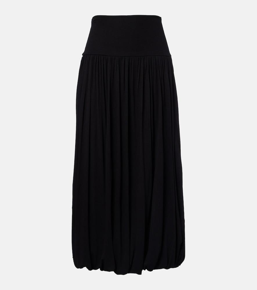 toteme gathered jersey midi skirt