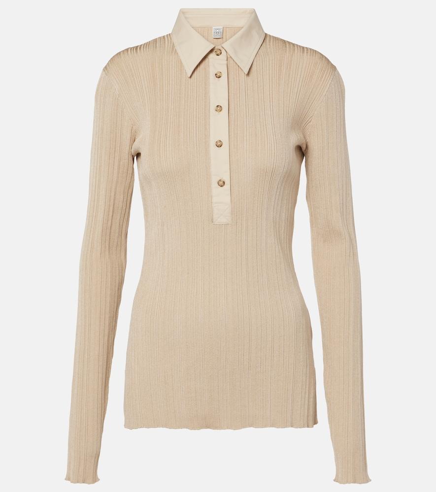 toteme jersey polo sweater