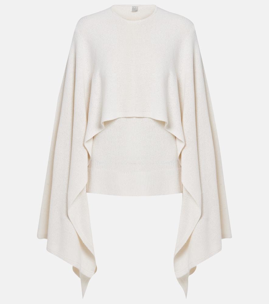 toteme knitted silk cape