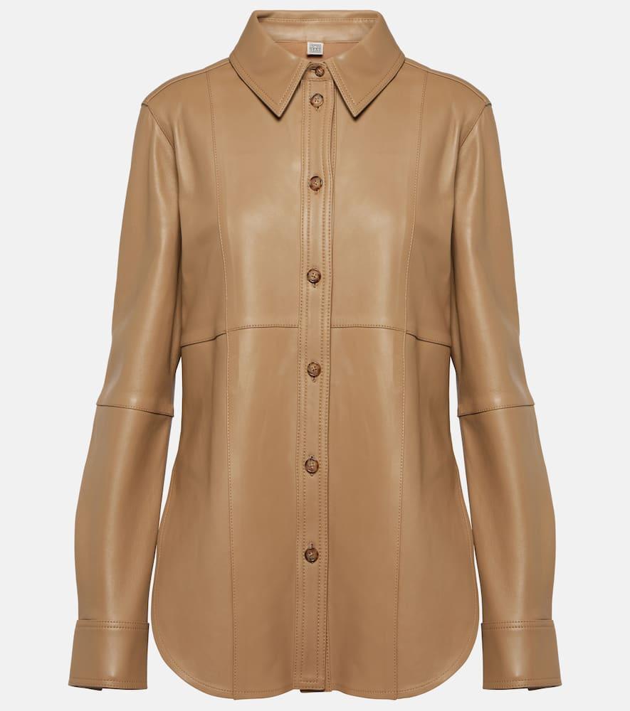 toteme leather shirt