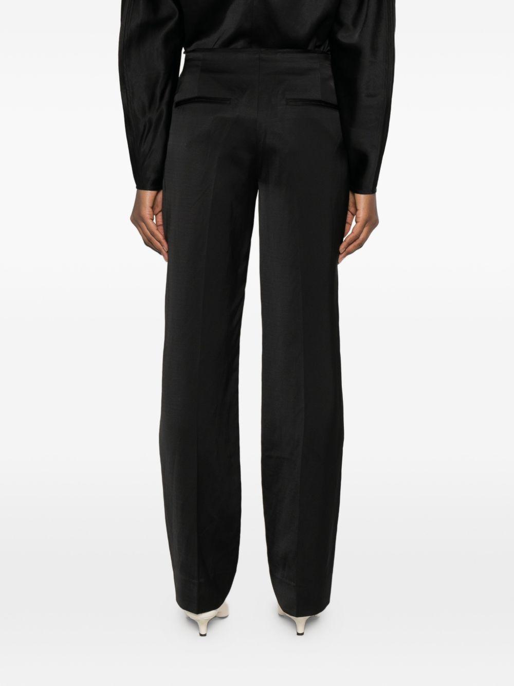 toteme main trousers black viscose linen/flax - women