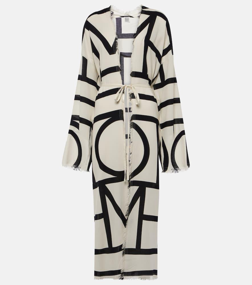 toteme monogram cotton wrap dress