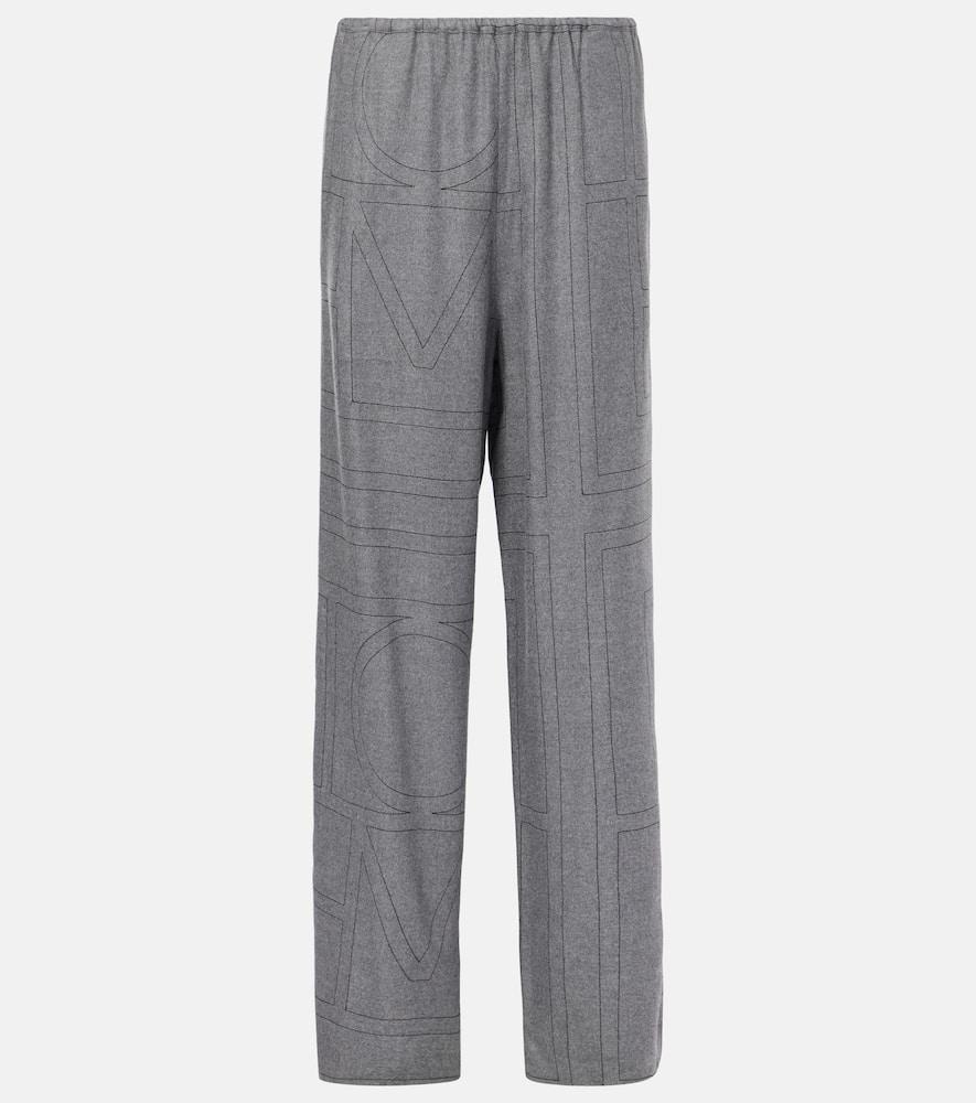 toteme monogram flannel pajama pants