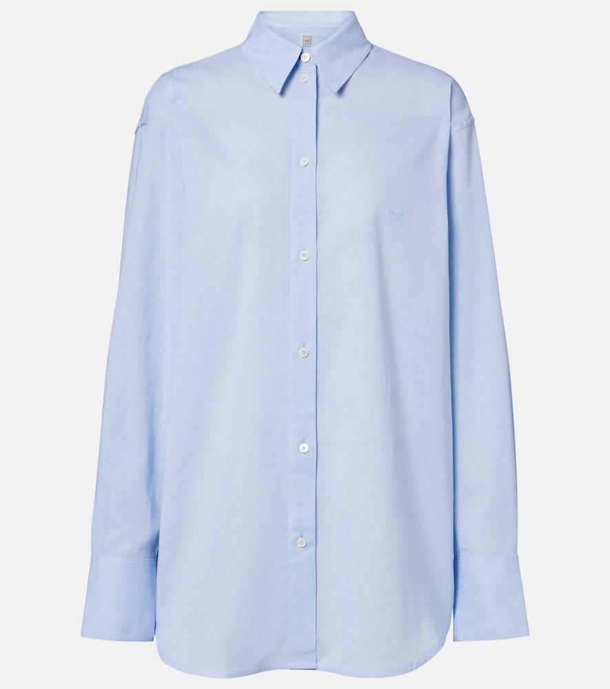toteme oversized cotton and linen shirt