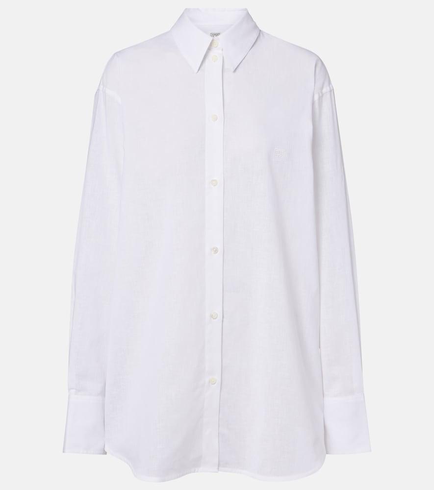 toteme oversized cotton and linen shirt