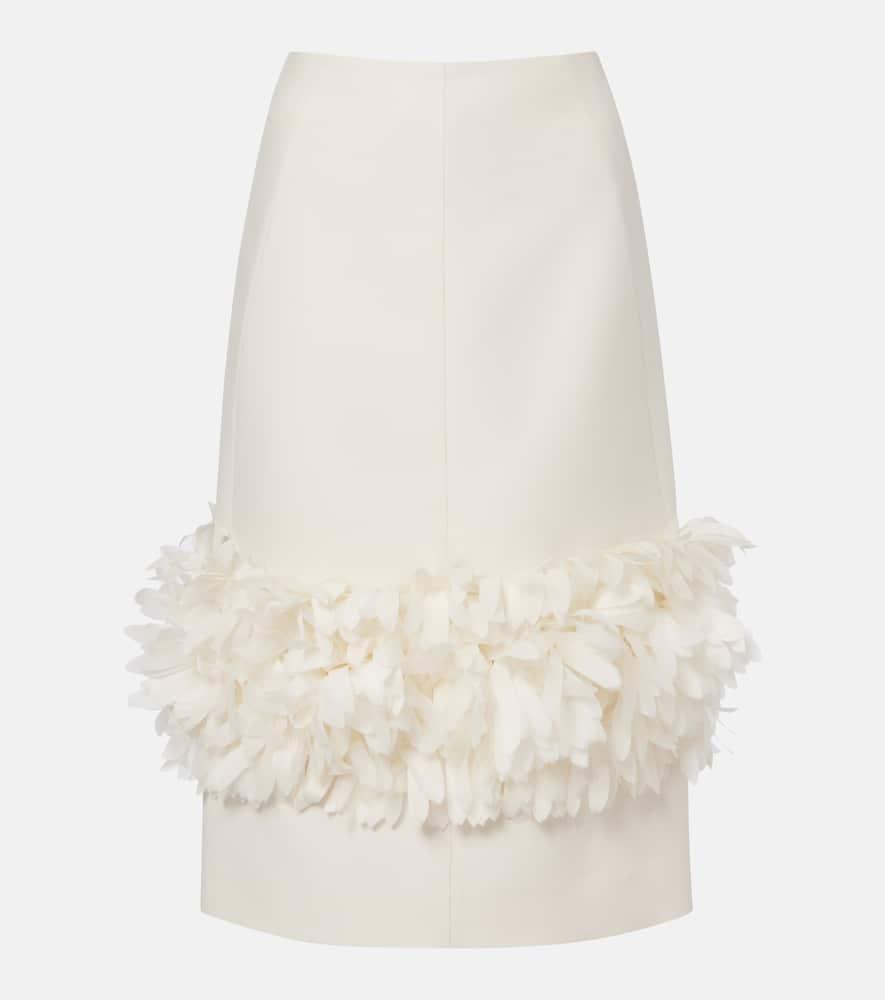toteme petal wool and silk midi skirt