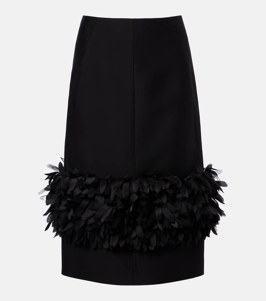 toteme petal wool and silk pencil skirt