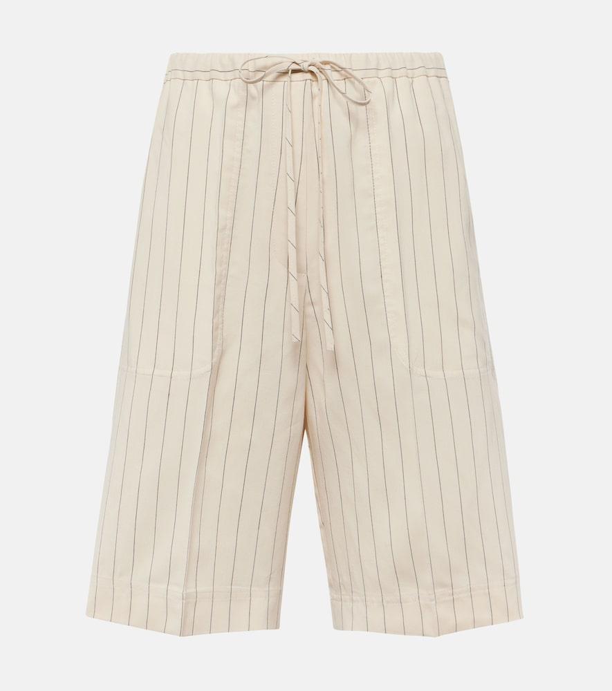 toteme pinstripe twill shorts