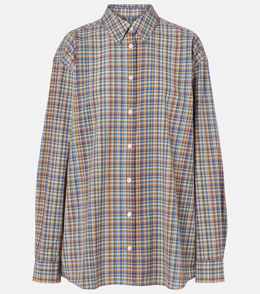 toteme plaid cotton poplin shirt