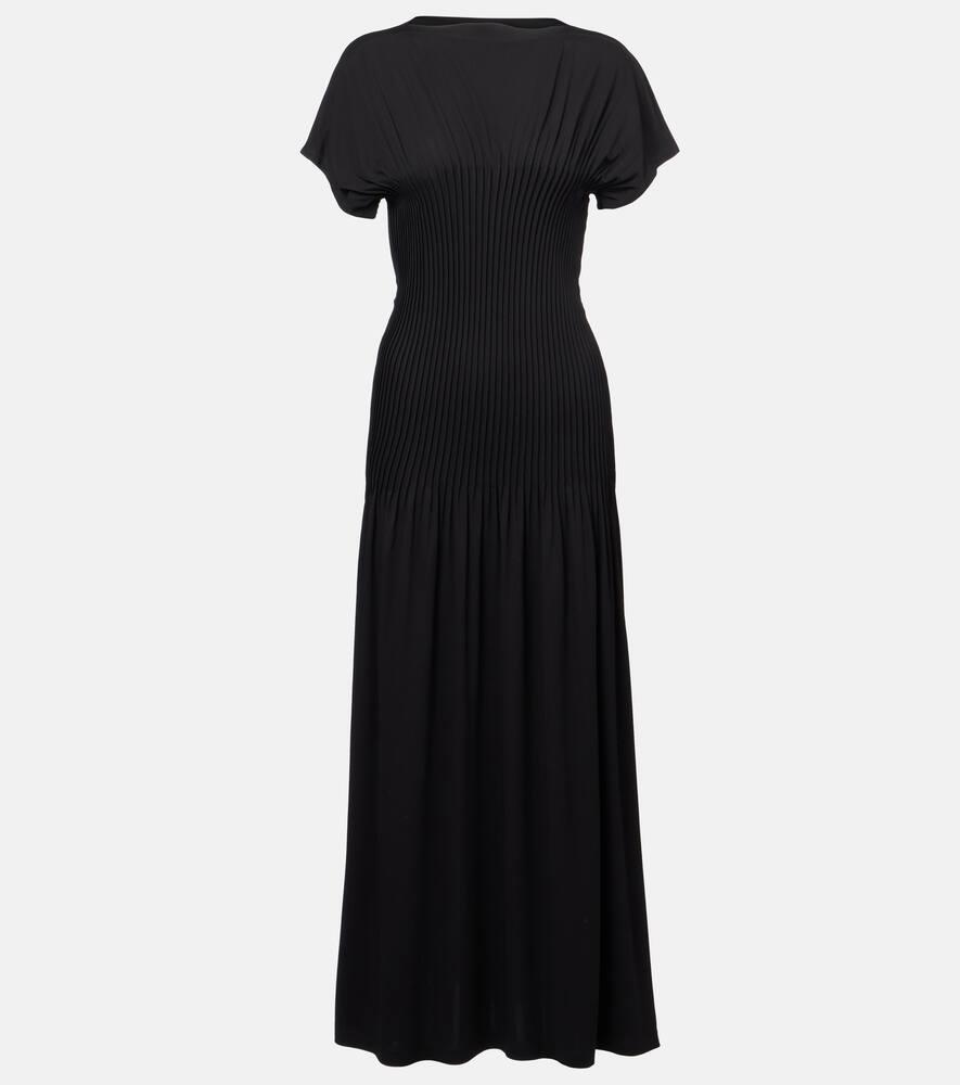 toteme pleated jersey maxi dress