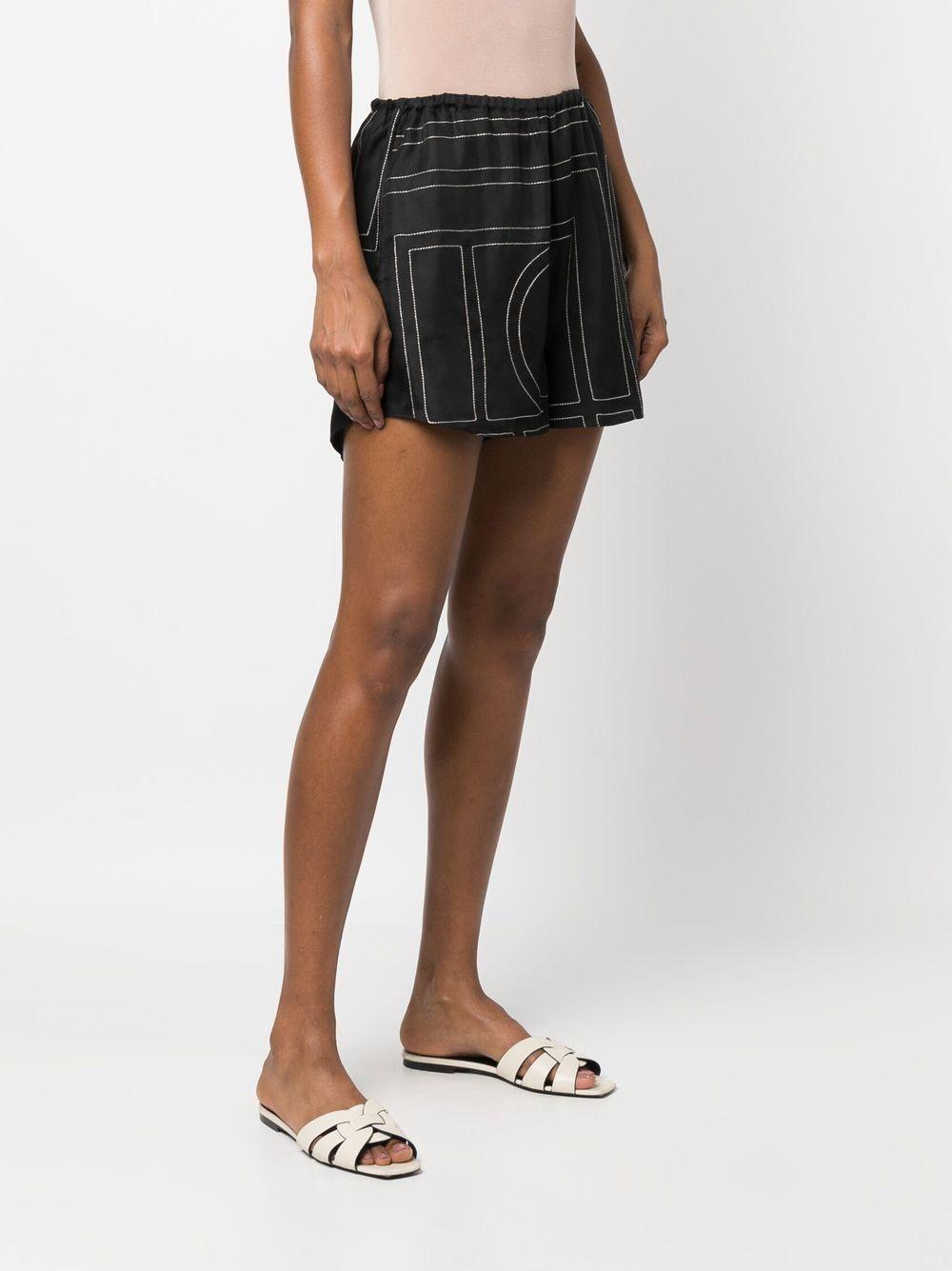 toteme pre shorts black silk - women
