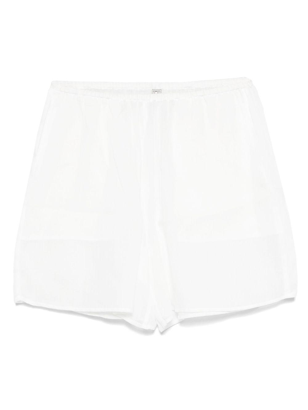 toteme pre shorts white ramie - women