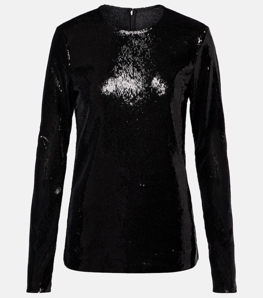 toteme sequined jersey top