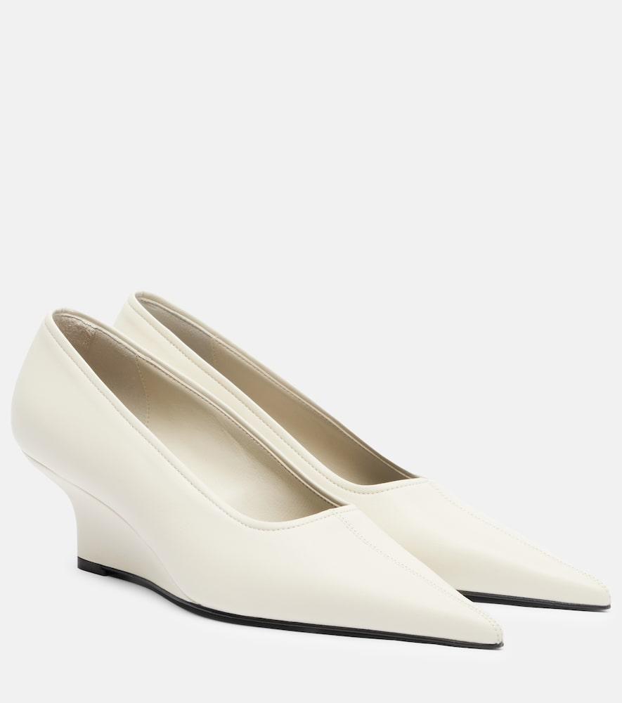 toteme sharp leather wedges