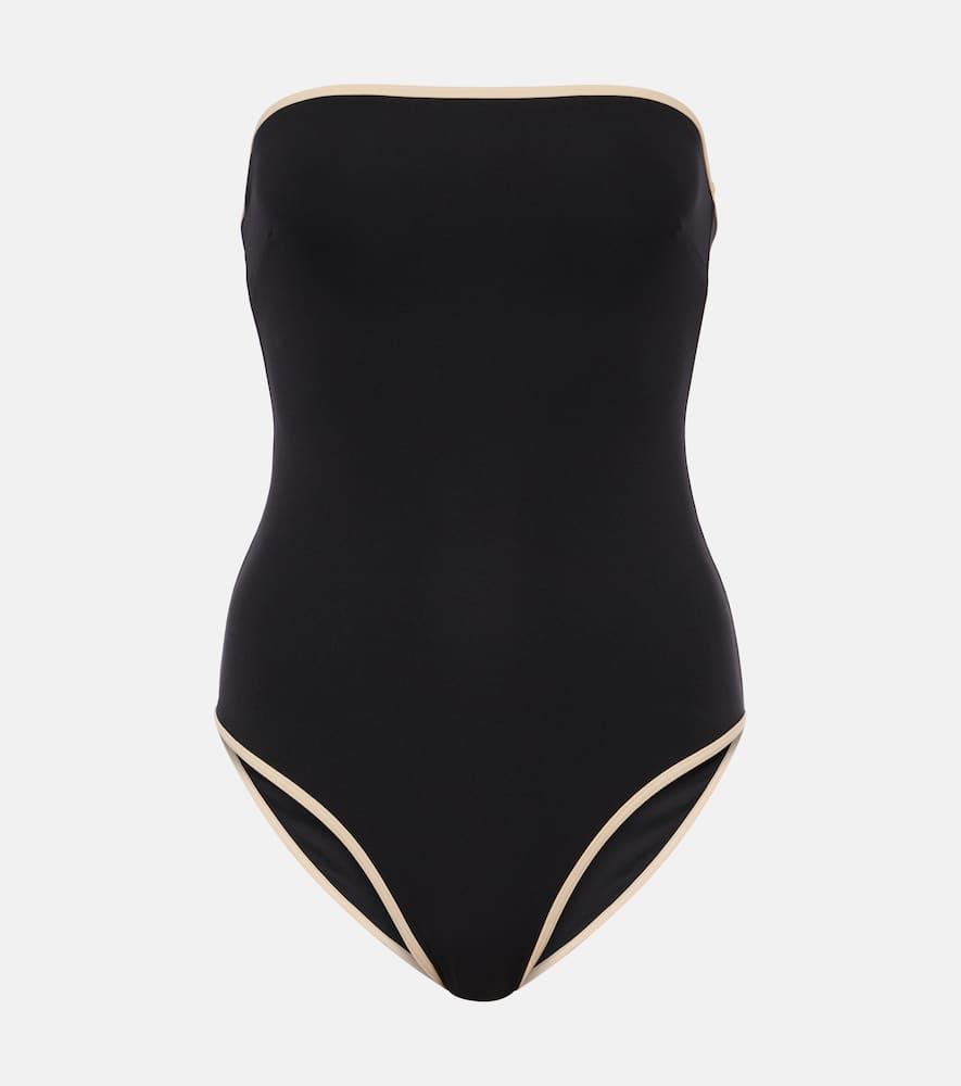 toteme strapless jersey swimsuit