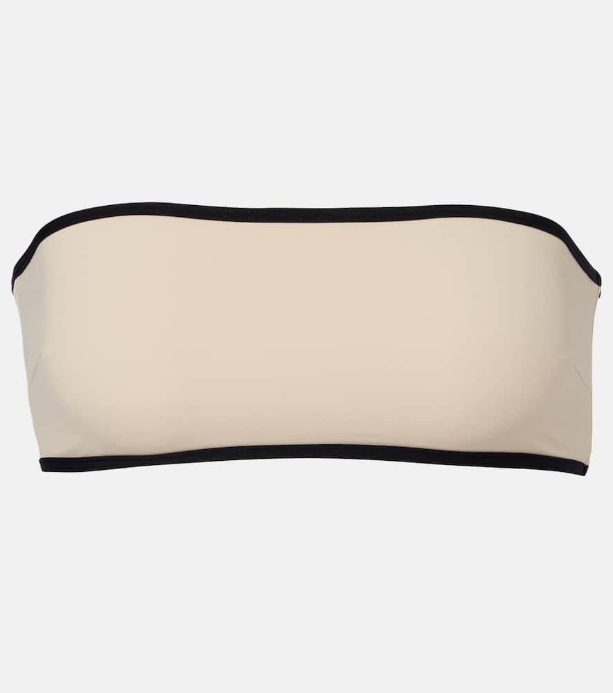 toteme stripe edge strapless bikini top