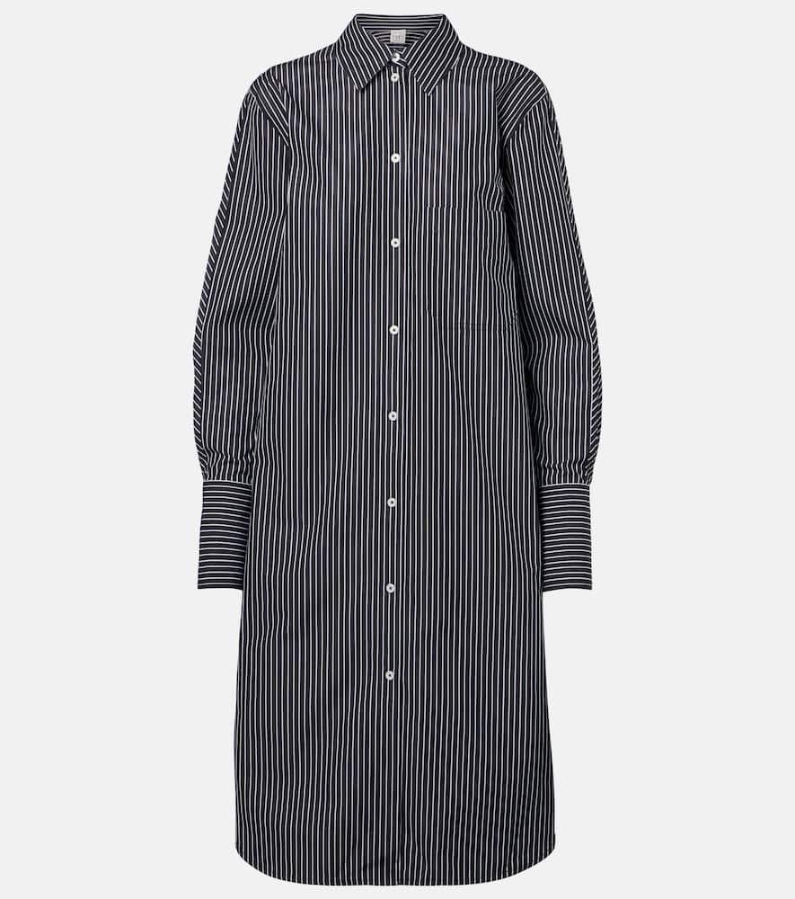 toteme striped cotton poplin shirt dress
