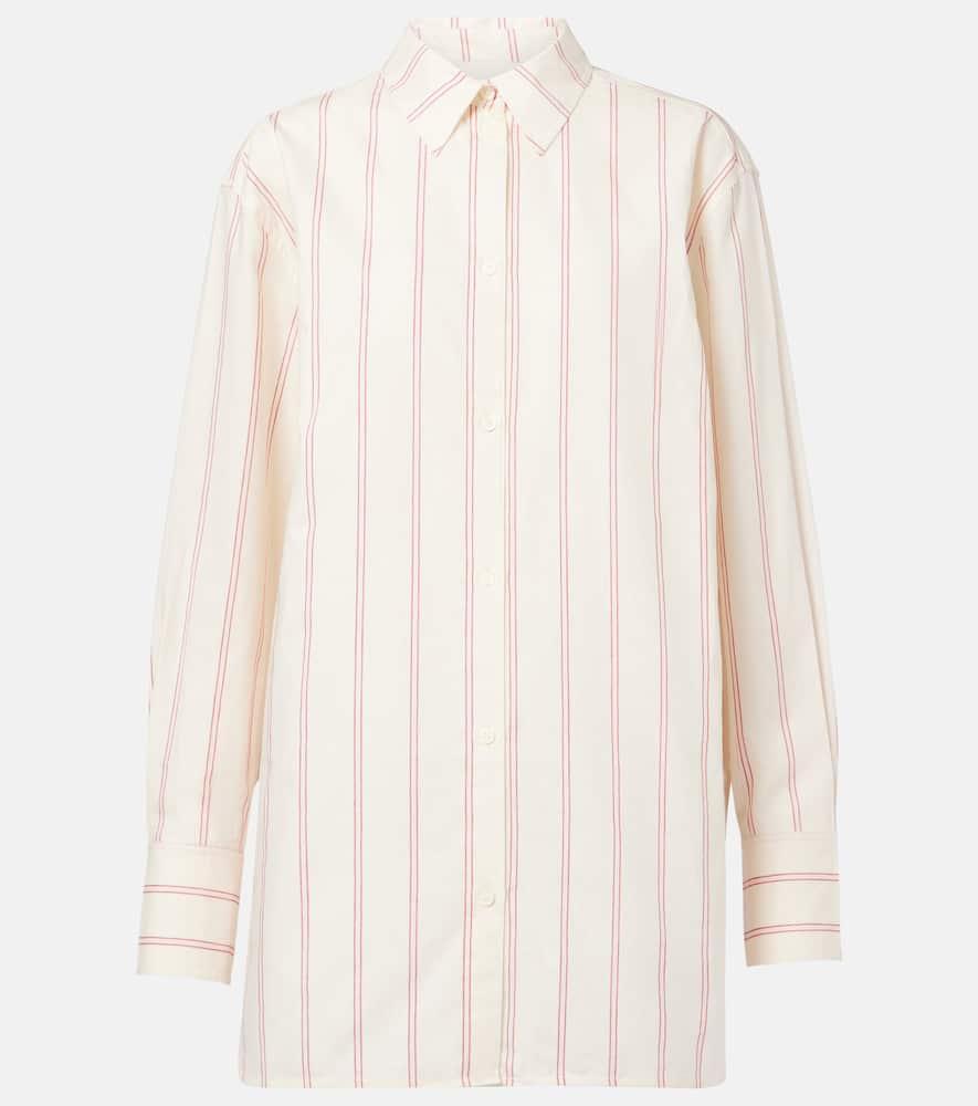 toteme striped oversized cotton and silk shirt