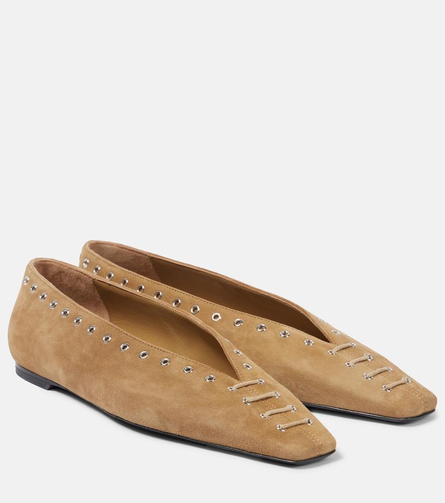 toteme suede ballet flats