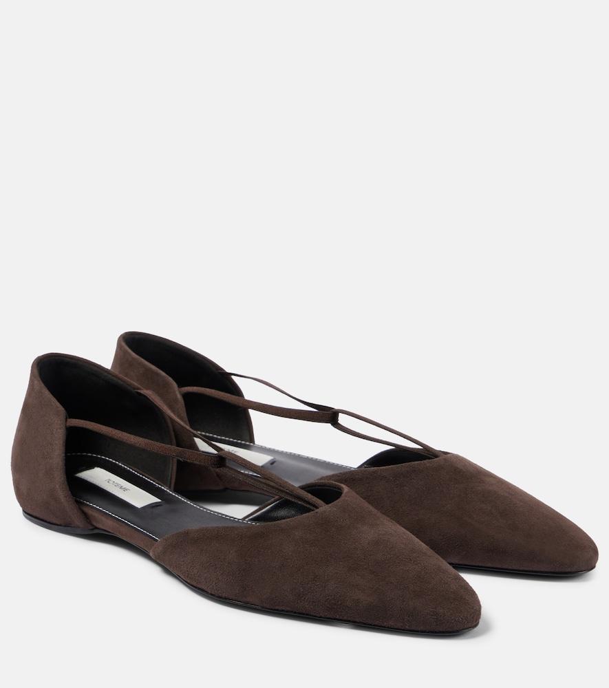toteme suede ballet flats