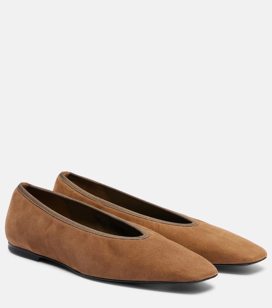 toteme suede ballet flats