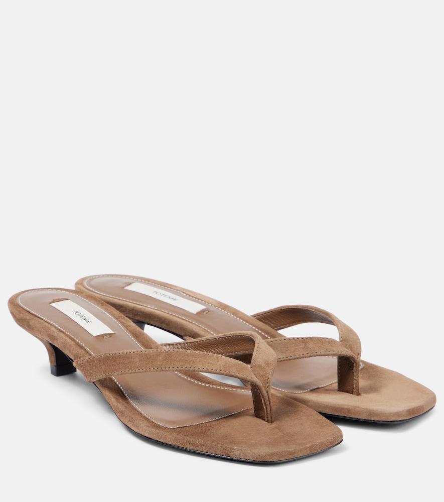 toteme suede thong sandals