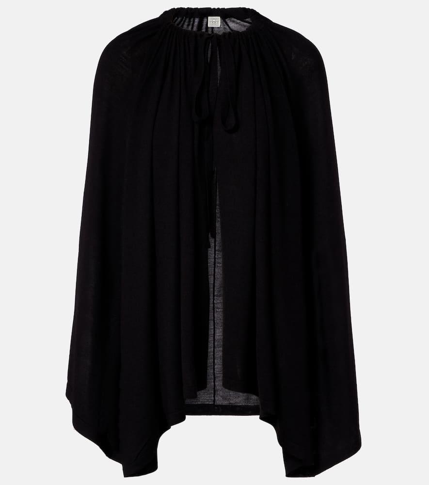 toteme wool and silk jersey cape