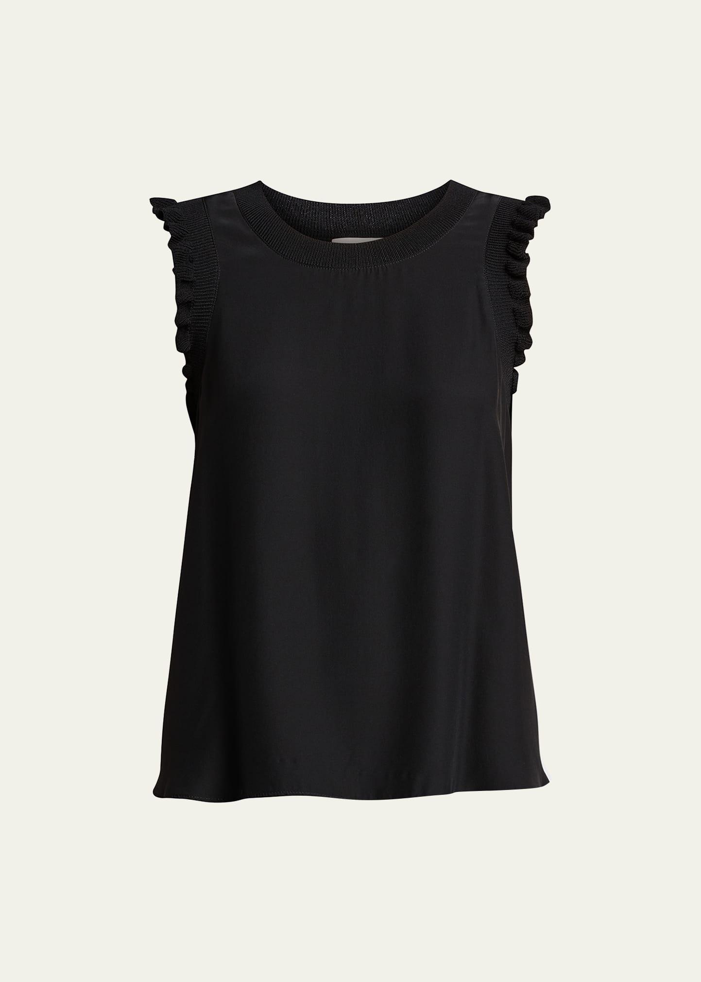 tous les jours lenore crewneck sleeveless silk top