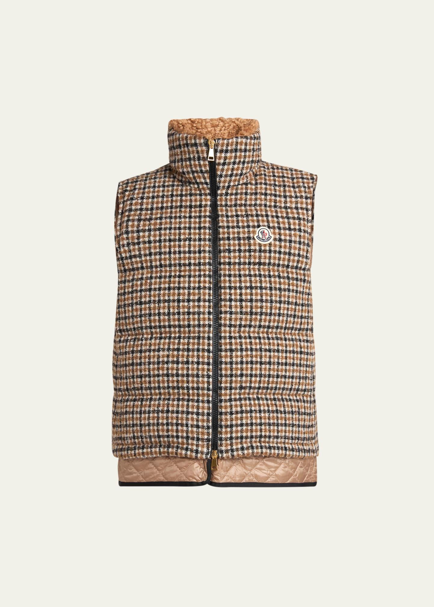 touvet check down puffer vest