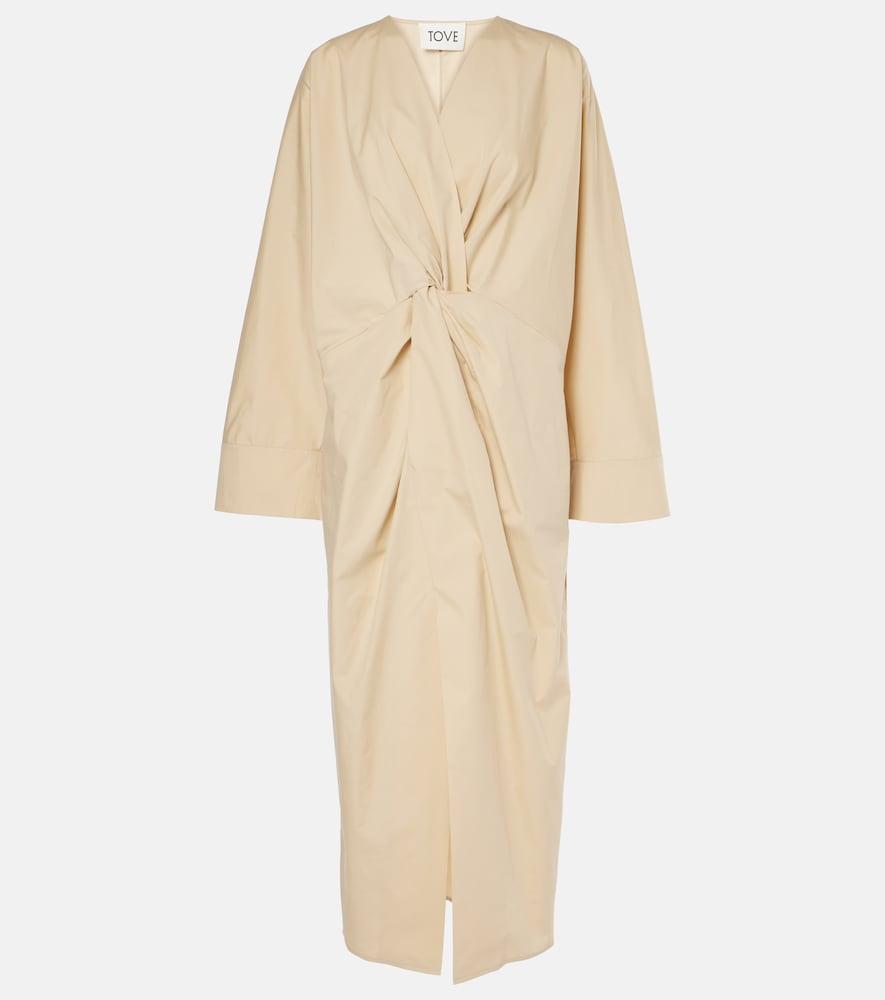 tove ailin draped cotton midi dress