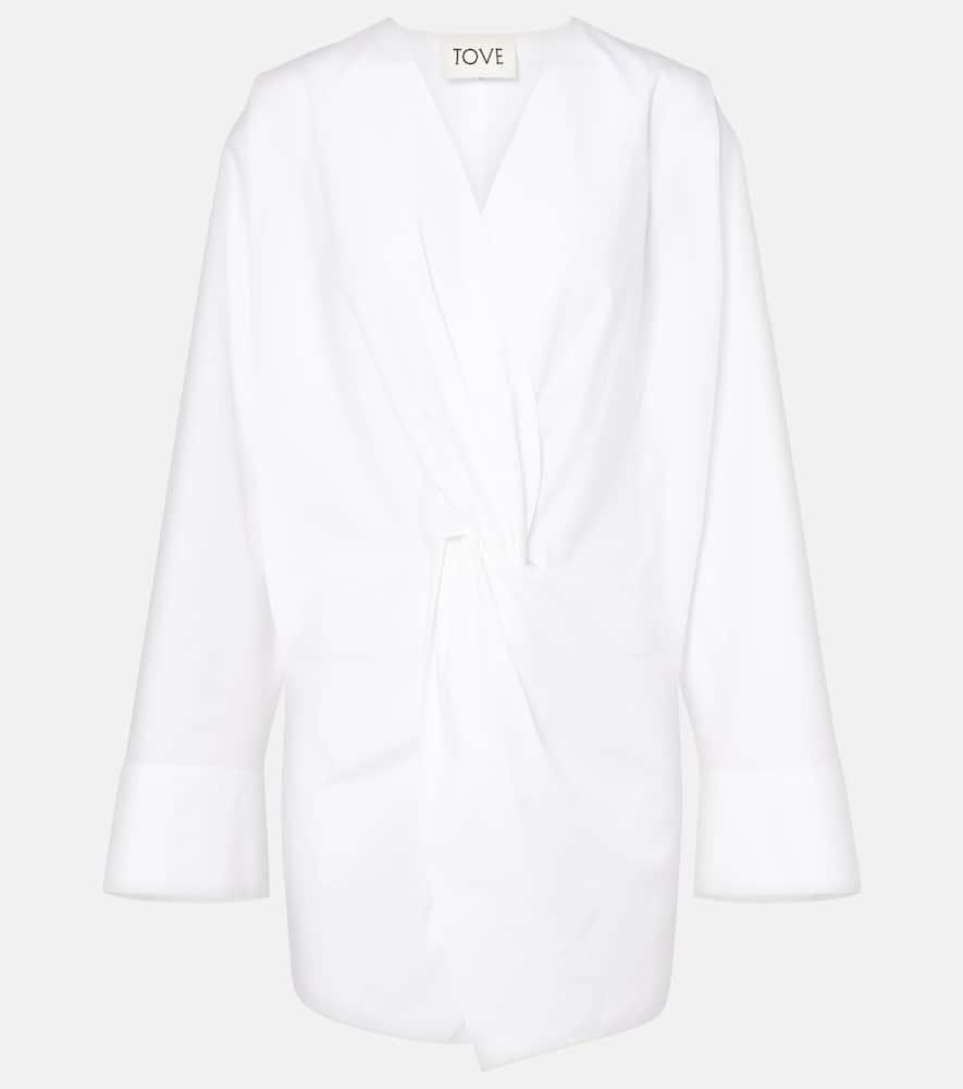 tove destry gathered cotton poplin top