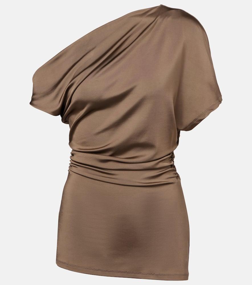 tove edel ruched draped jersey top