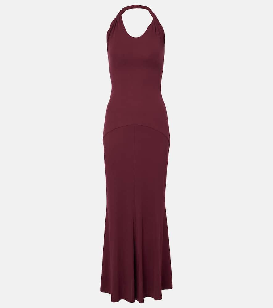 tove eleanor halterneck jersey maxi dress