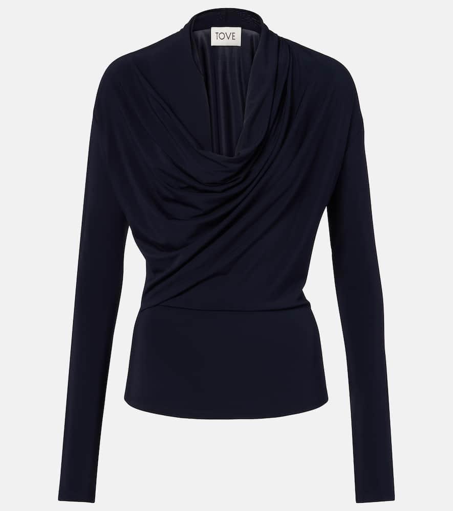 tove fina draped jersey top