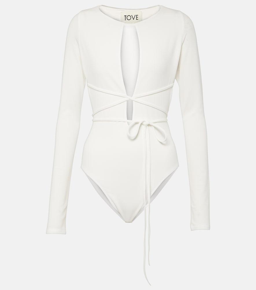 tove jennifer cutout crêpe jersey bodysuit