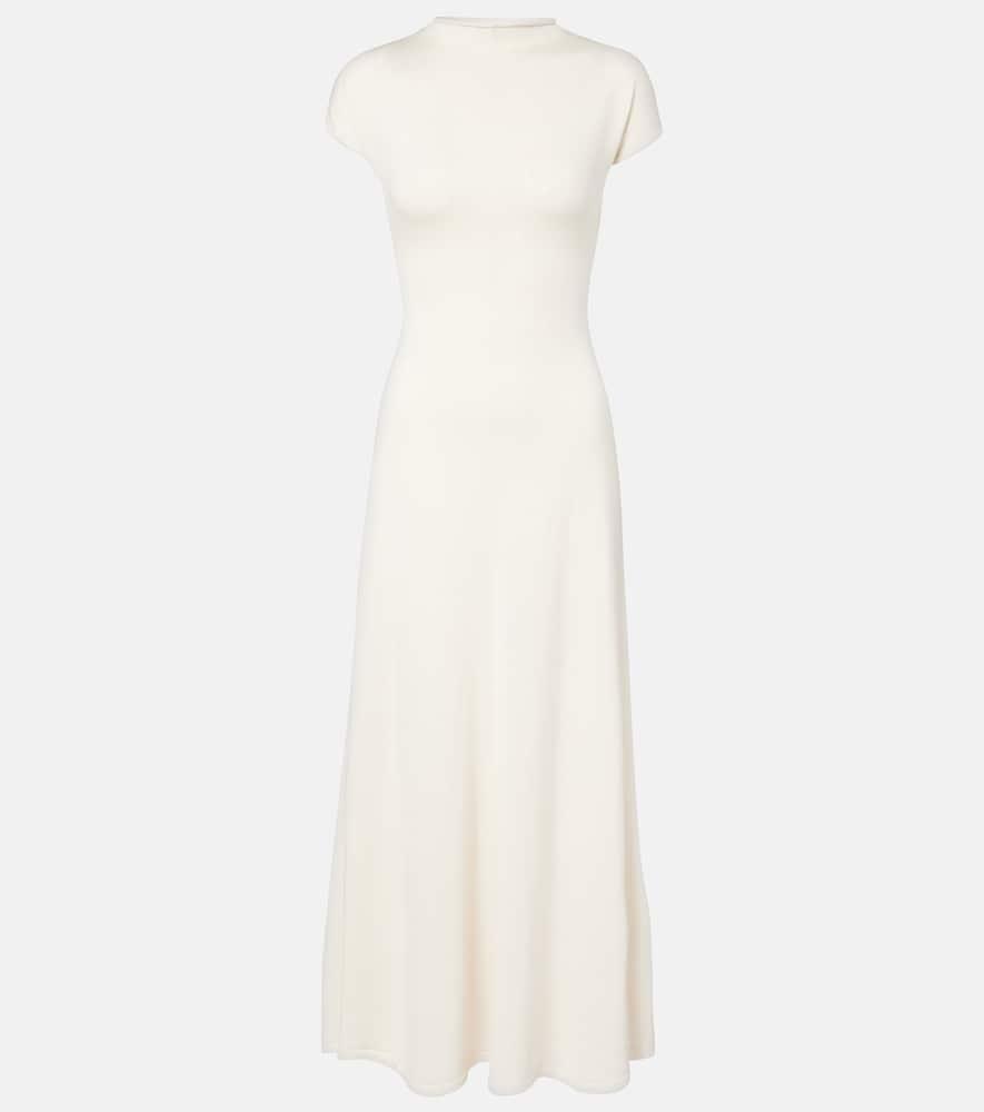 tove lenore knitted wool and silk midi dress