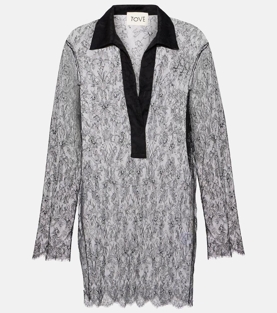 tove lucie floral lace silk top