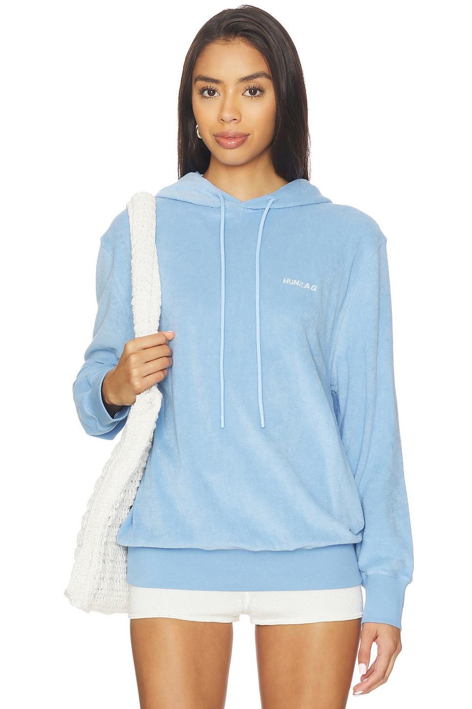 towelling embroidered hoodie