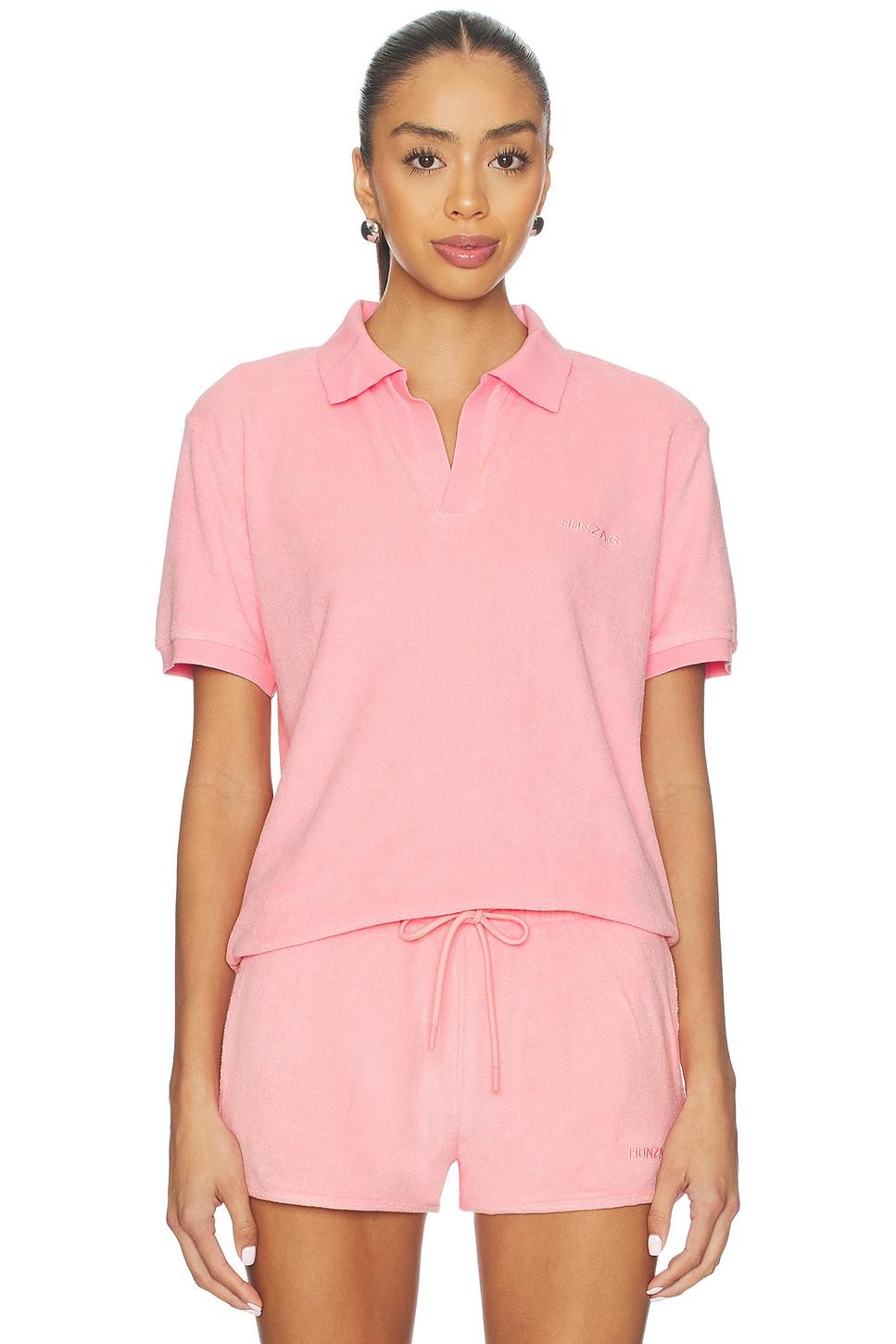 towelling embroidered polo