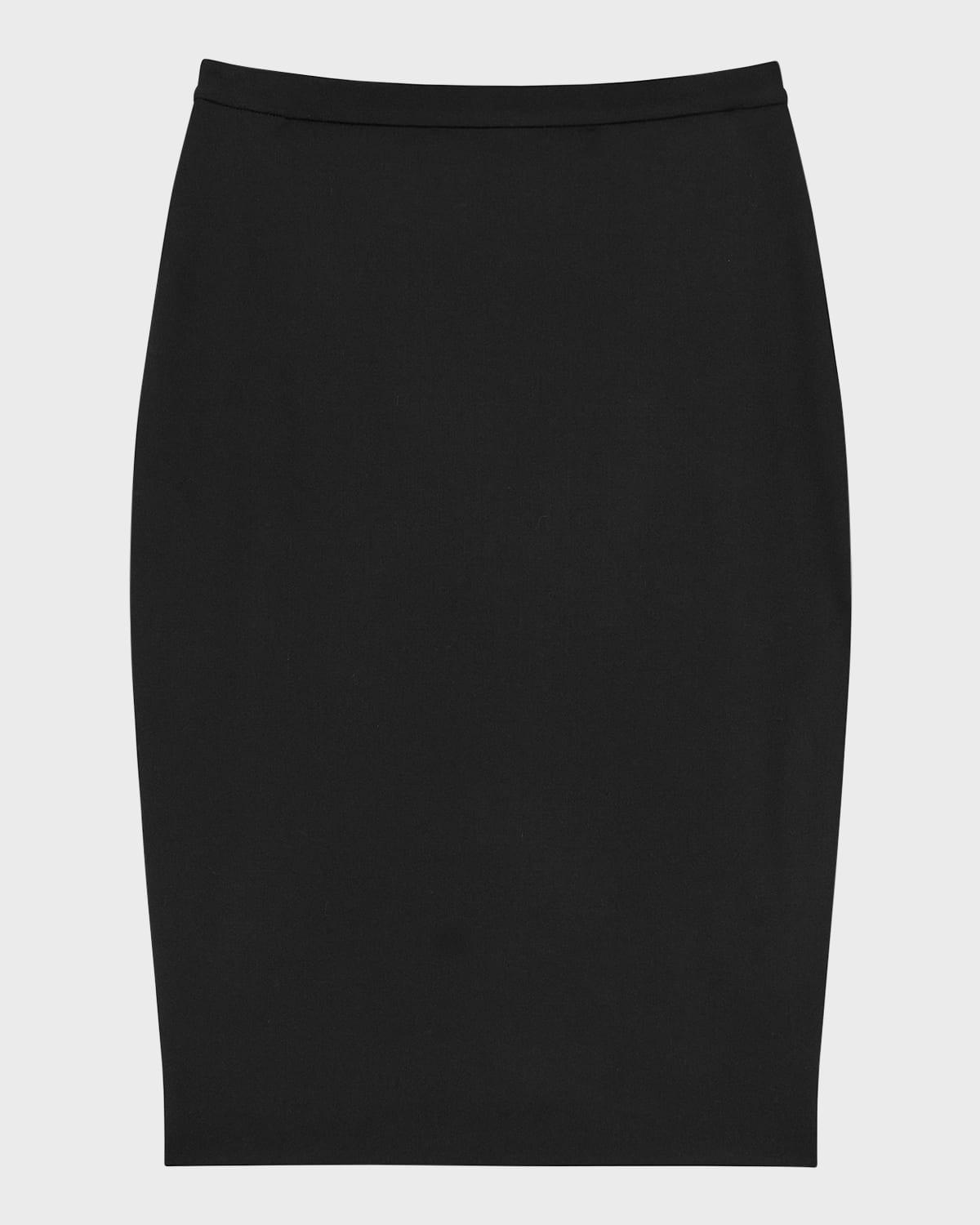 traceable wool knee-length pencil skirt