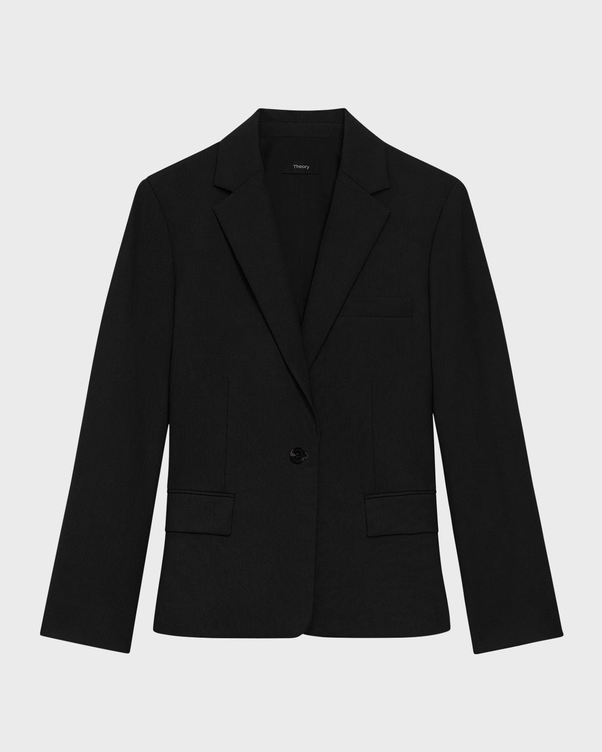 traceable wool slim blazer jacket