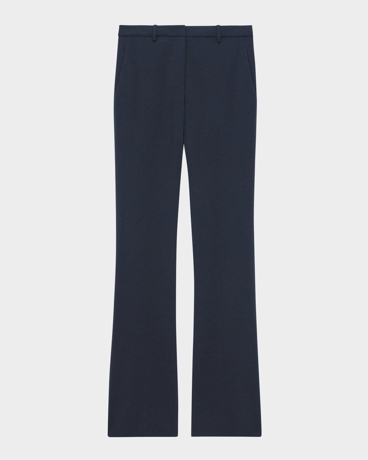 traceable wool slim straight-leg trousers