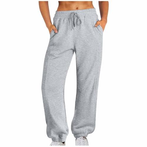 track pants for women baggy loose mid rise sweatpants fleece workout active long jogger sweat pants with pockets baggy sweatpants gray m